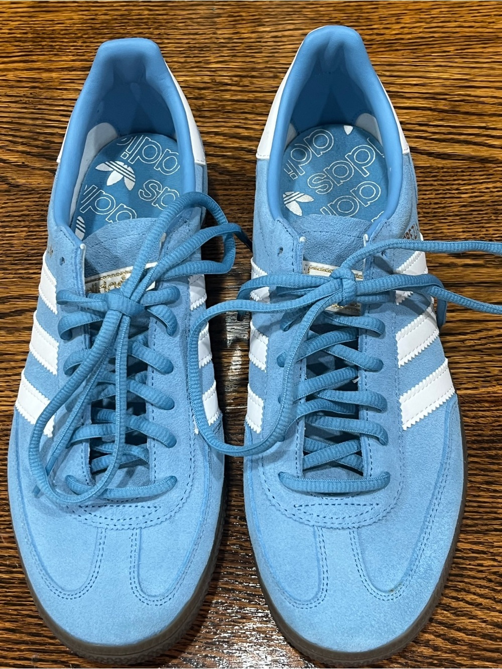 Men’s Adidas Handball Spezial Size 8 – Light Blue/White Suede Gum Sole - Picture 6 of 9